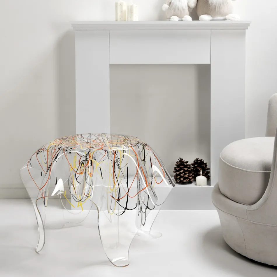 Tavolino da Salotto con Piano e Base in Plexiglass Made in Italy - Brento Viadurini