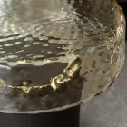 Tavolino da Salotto con Piano in Vetro e Base in Metallo Made in Italy - Batulla Viadurini