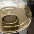 Tavolino da Salotto con Piano in Vetro e Base in Metallo Made in Italy - Batulla Viadurini