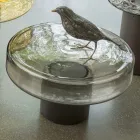 Tavolino da Salotto con Piano in Vetro e Base in Metallo Made in Italy - Batulla Viadurini