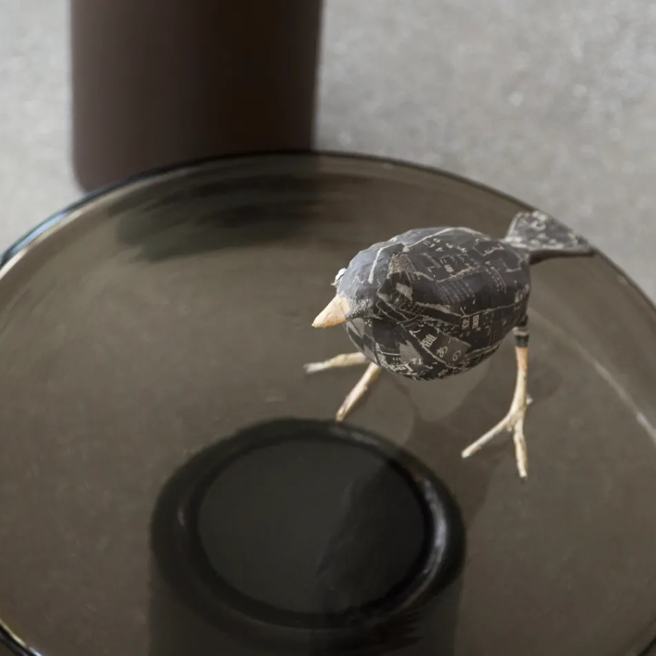 Tavolino da Salotto con Piano in Vetro e Base in Metallo Made in Italy - Batulla Viadurini