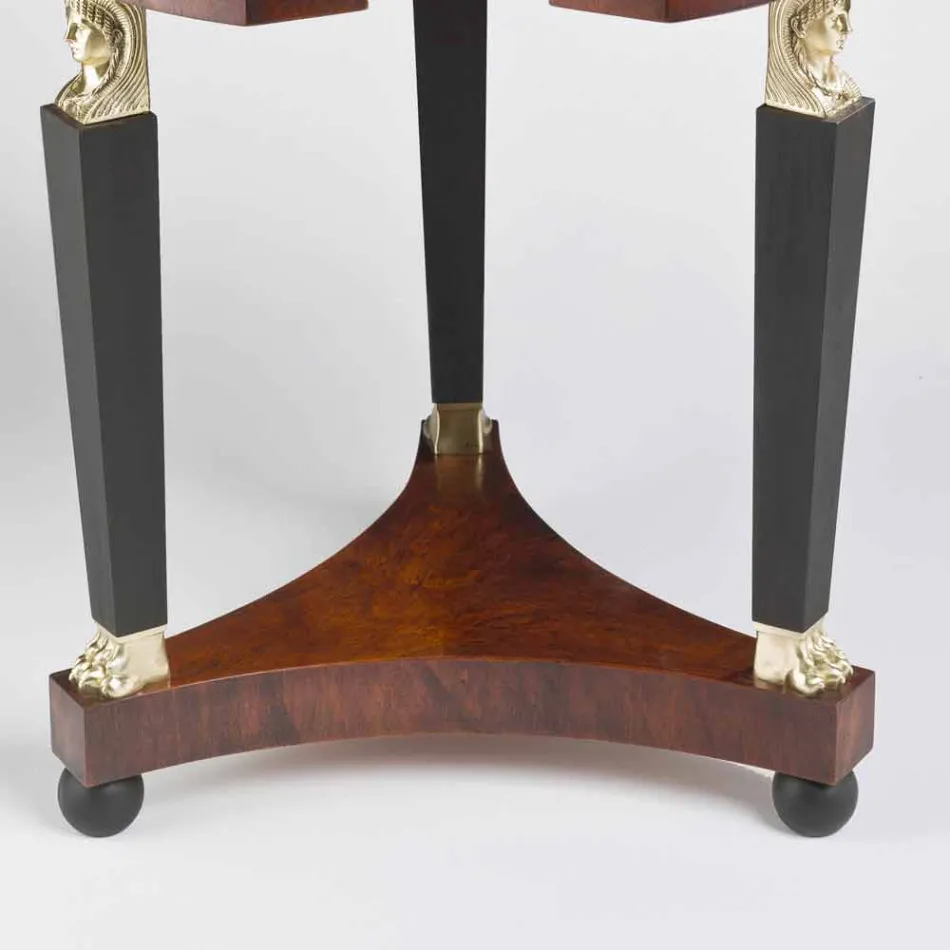 Tavolino da salotto con piano in vetro e decorazioni in ottone, Venere Viadurini