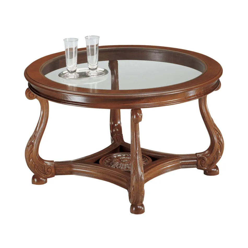 Tavolino da Salotto con Piano in Vetro Realizzato in Italia - Sedna Viadurini