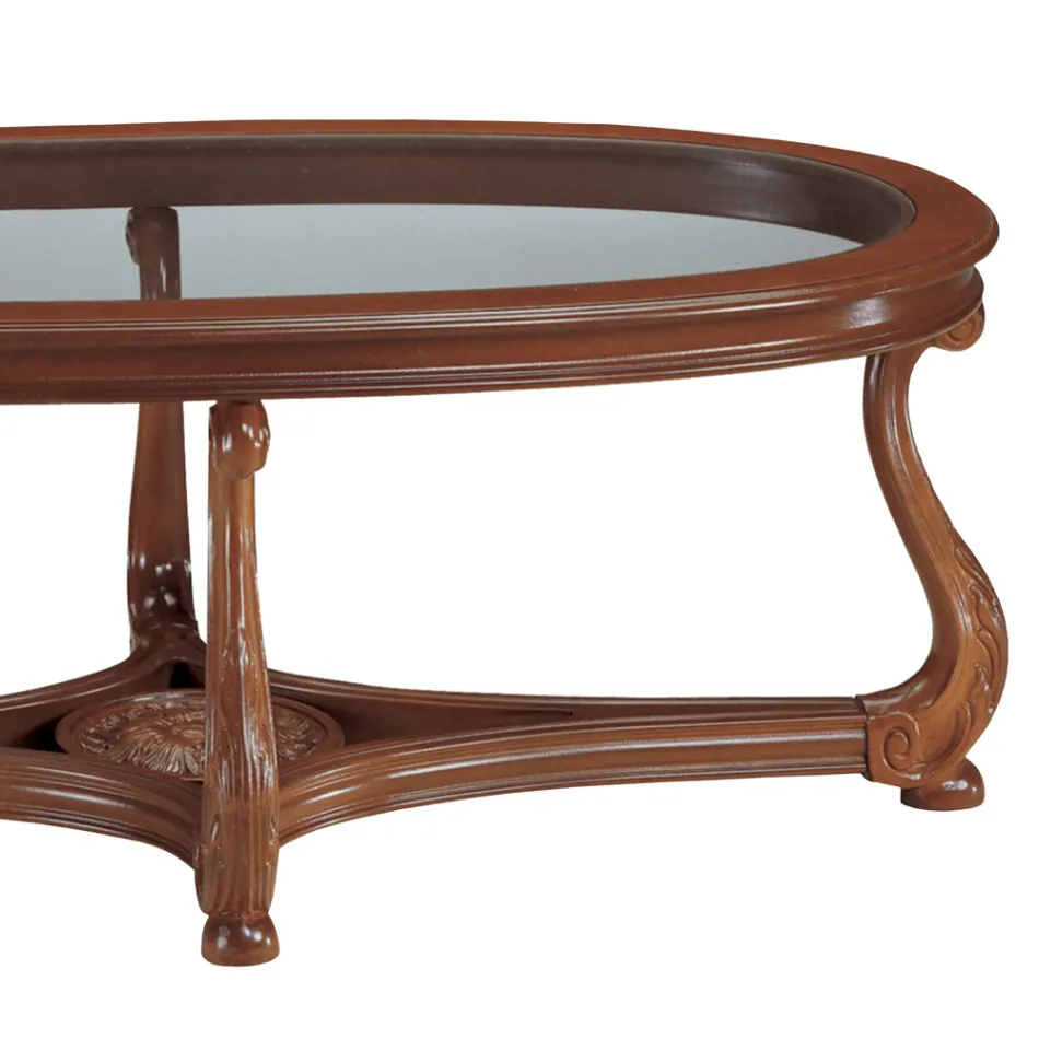 Tavolino da Salotto con Piano in Vetro Realizzato in Italia - Sedna Viadurini