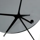 Tavolino da Salotto con Piano in Vetro Rotondo e 3 Gambe Made in Italy - Siste Viadurini