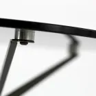 Tavolino da Salotto con Piano in Vetro Rotondo e 3 Gambe Made in Italy - Siste Viadurini