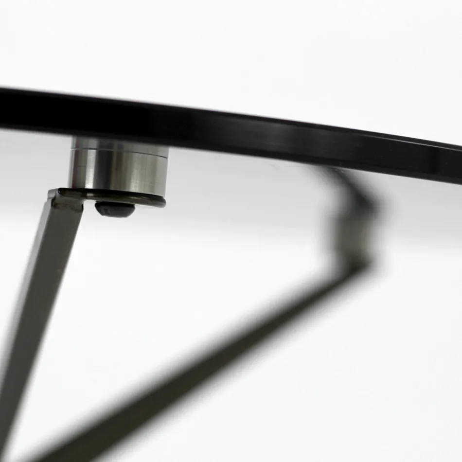 Tavolino da Salotto con Piano in Vetro Rotondo e 3 Gambe Made in Italy - Siste Viadurini