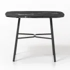 Tavolino da Salotto con Piano Quadrato in Marmo Made in Italy - Makino Viadurini