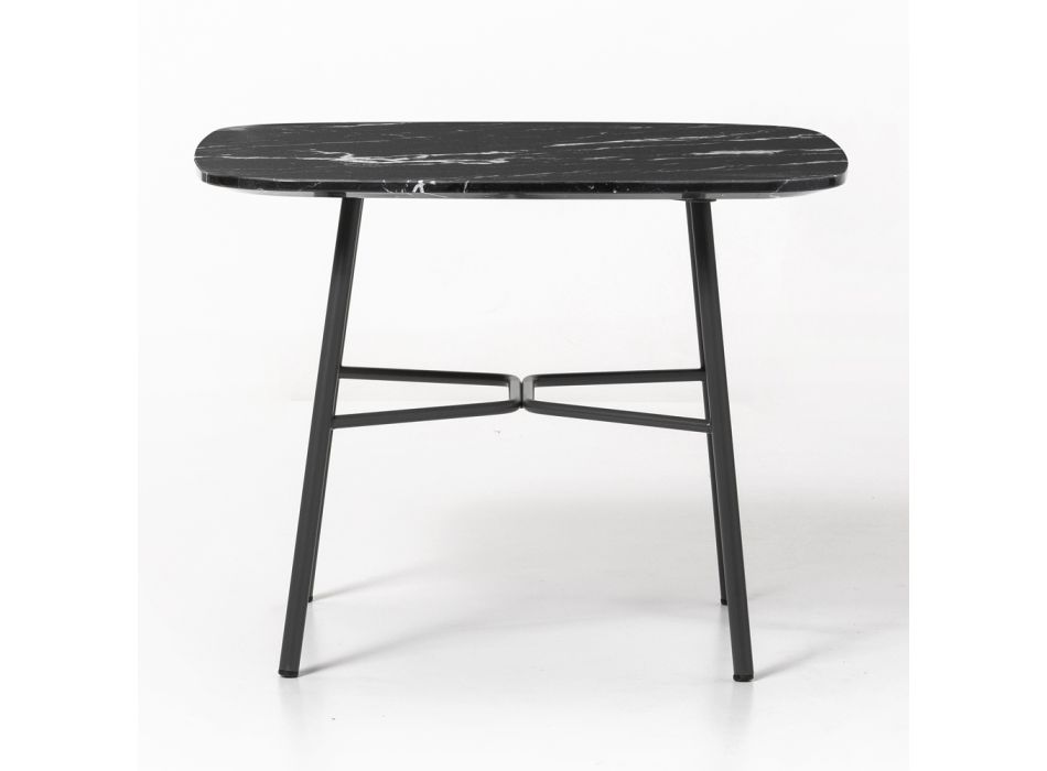 Tavolino da Salotto con Piano Quadrato in Marmo Made in Italy - Makino Viadurini