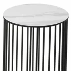 Tavolino da Salotto con Piano Rotondo in Ceramica Made in Italy - Montebianco Viadurini