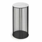 Tavolino da Salotto con Piano Rotondo in Ceramica Made in Italy - Montebianco Viadurini