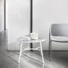 Tavolino da Salotto con Piano Rotondo in Marmo Made in Italy - Makino Viadurini
