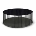 Tavolino da Salotto con Piano Tondo in Legno Realizzato in Italia - Montebianco Viadurini