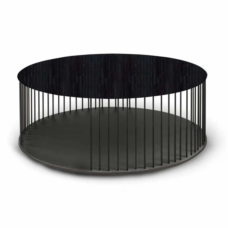 Tavolino da Salotto con Piano Tondo in Legno Realizzato in Italia - Montebianco Viadurini