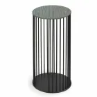 Tavolino da Salotto con Piano Tondo in Legno Realizzato in Italia - Montebianco Viadurini