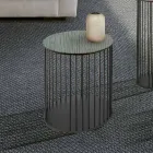 Tavolino da Salotto con Piano Tondo in Legno Realizzato in Italia - Montebianco Viadurini