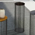 Tavolino da Salotto con Piano Tondo in Legno Realizzato in Italia - Montebianco Viadurini