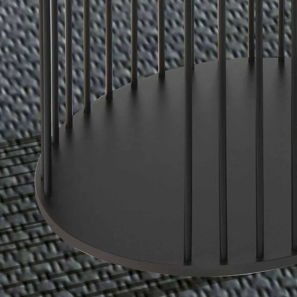 Tavolino da Salotto con Piano Tondo in Legno Realizzato in Italia - Montebianco Viadurini