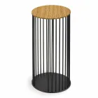 Tavolino da Salotto con Piano Tondo in Legno Realizzato in Italia - Montebianco Viadurini