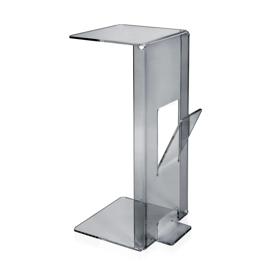 Tavolino da Salotto con Portariviste in Plexiglass Made in Italy - Belle Viadurini