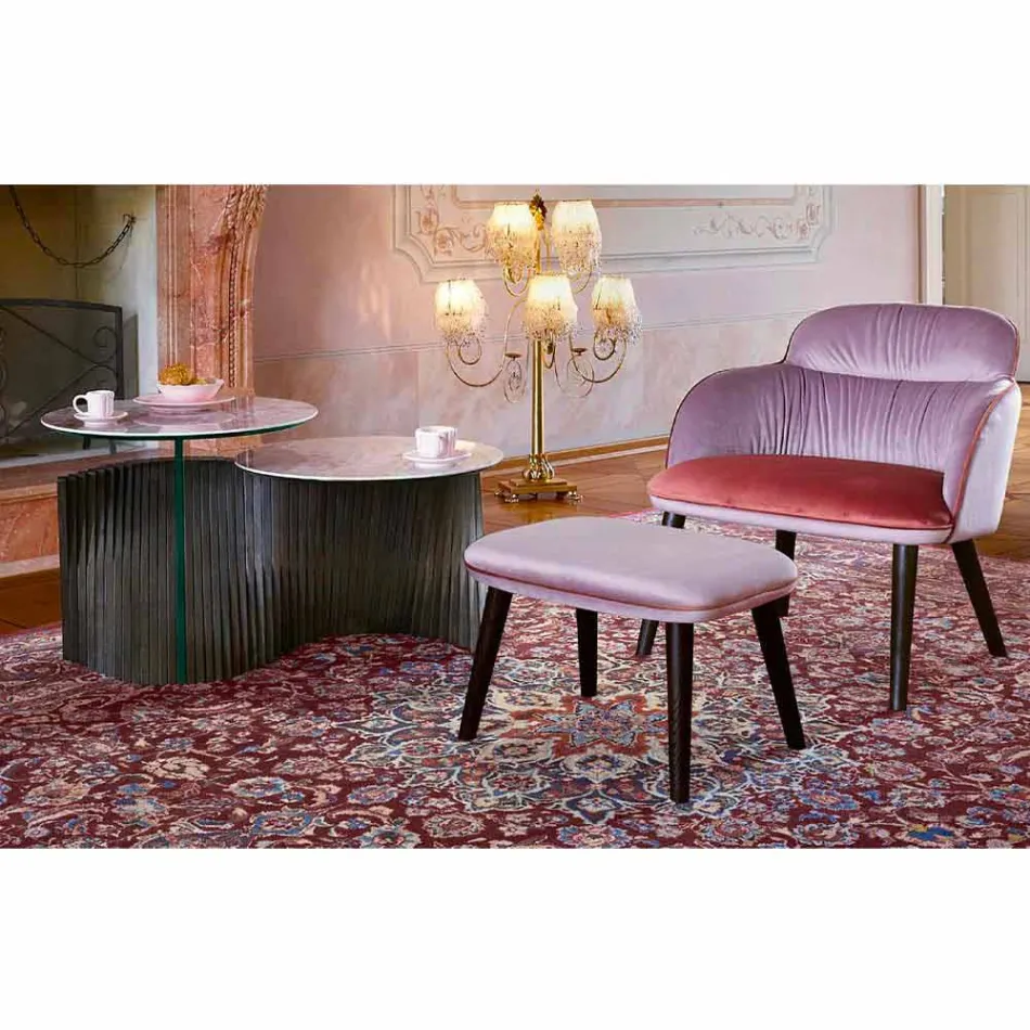 Tavolino da Salotto Design con 2 Piani Rotondi in Gres Made in Italy - Stoccolma Viadurini