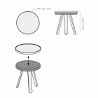 Tavolino da Salotto Design con Piano Rotondo e Gambe in Legno Massello - Salerno Viadurini