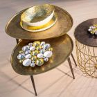 Tavolino da Salotto di Design con Piano in Alluminio Homemotion - Yamila Viadurini
