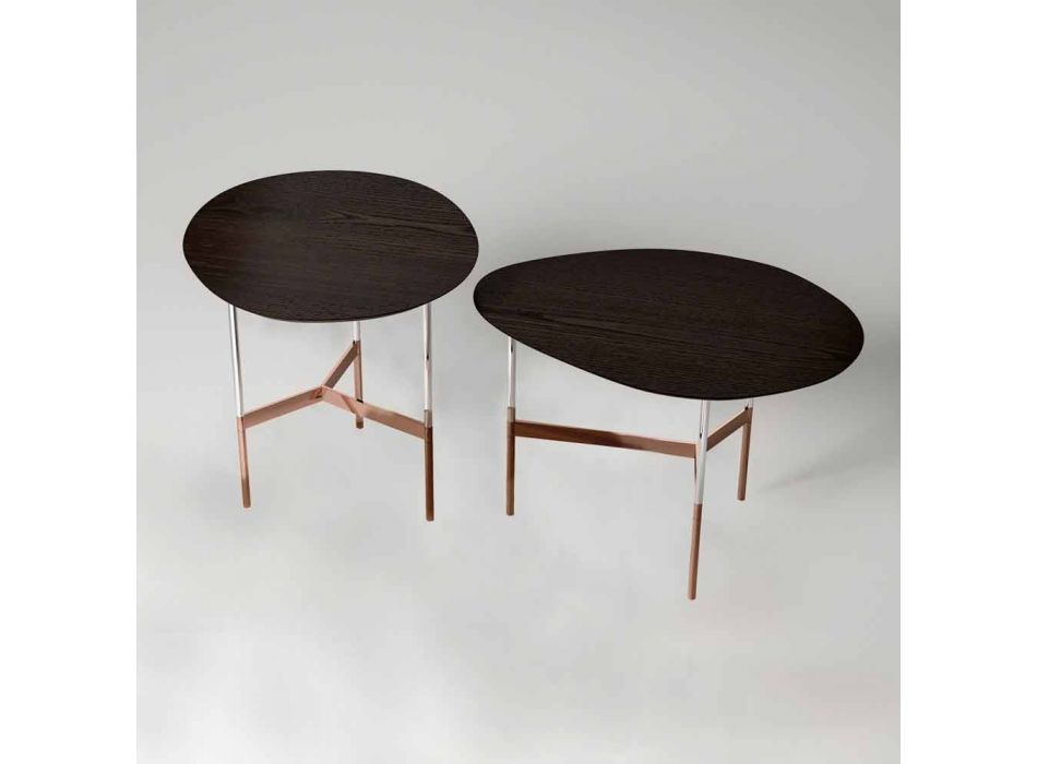 Tavolino da Salotto di Design con Piano in Legno Made in Italy - Cinci Viadurini