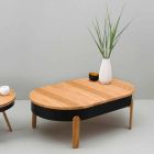 Tavolino da Salotto di Design in Legno Massello e Metallo Laccato - Salerno Viadurini