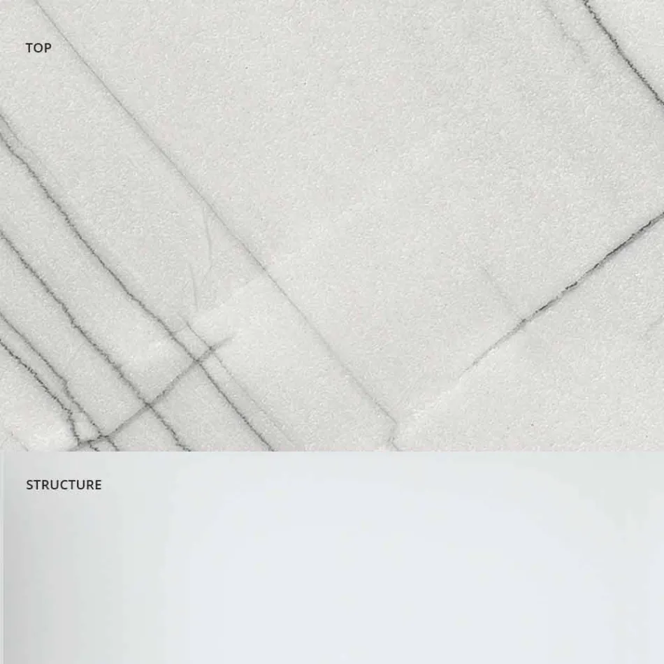 Tavolino da Salotto di Design in Marmo con Base in Vetro Made in Italy - Molino Viadurini