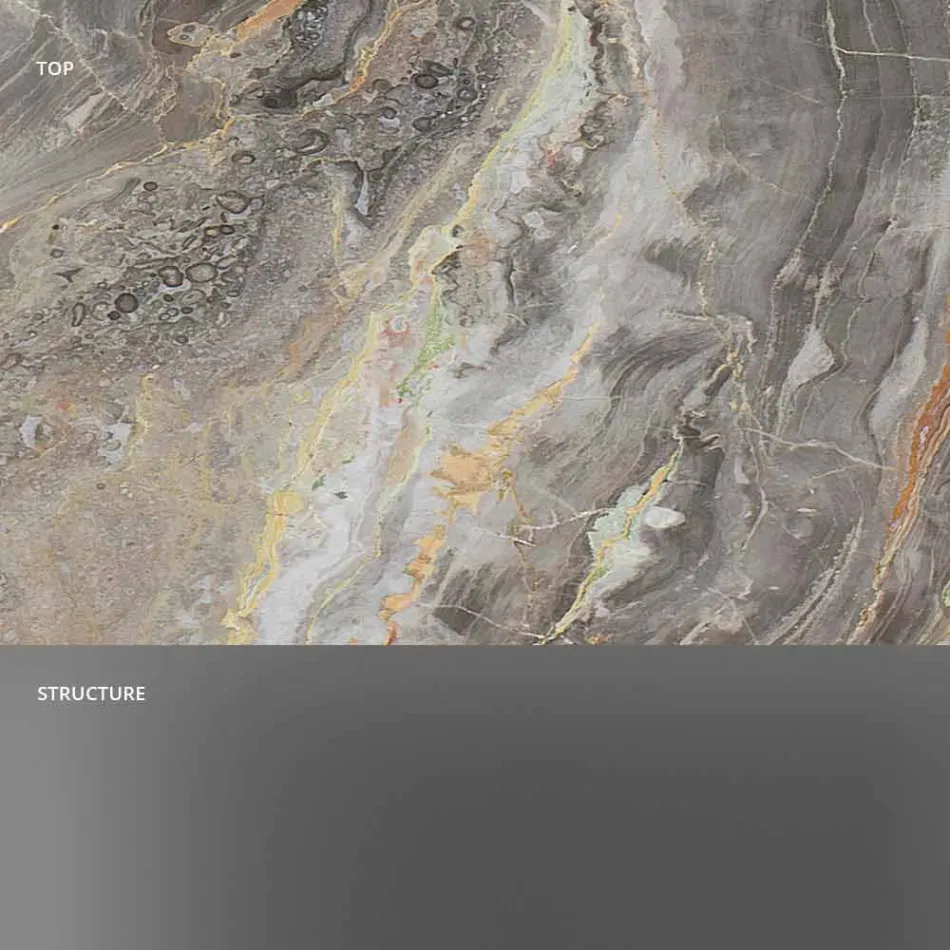 Tavolino da Salotto di Design in Marmo con Base in Vetro Made in Italy - Molino Viadurini