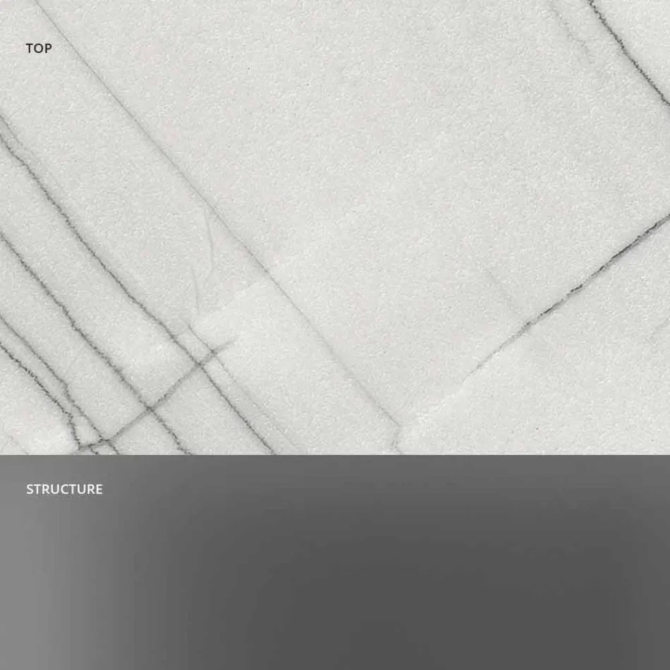 Tavolino da Salotto di Design in Marmo con Base in Vetro Made in Italy - Molino Viadurini