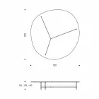 Tavolino da Salotto di Design in Vetro con Base in Metalo Made in Italy  - Cinci Viadurini