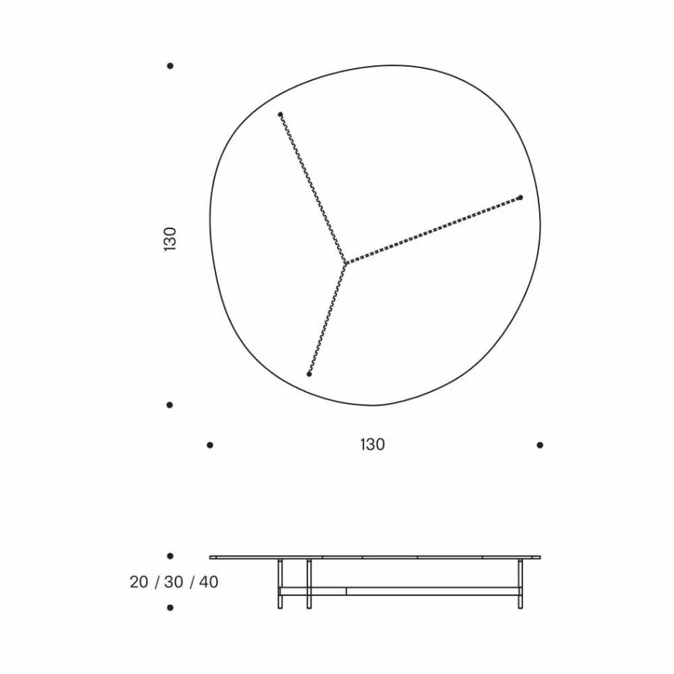Tavolino da Salotto di Design in Vetro con Base in Metalo Made in Italy  - Cinci Viadurini