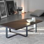 Tavolino da Salotto di Lusso in Metallo Colorato e Piano in Legno - Anacleto Viadurini