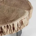 Tavolino da Salotto in Acciaio e Legno d'Acacia Naturale Homemotion - Camala Viadurini