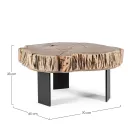 Tavolino da Salotto in Acciaio e Legno d'Acacia Naturale Homemotion - Camala Viadurini