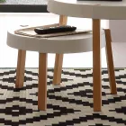 Tavolino da salotto in faggio con piano in polipropilene bianco Pineto Viadurini