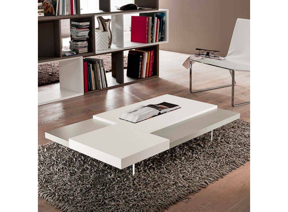 Tavolino da Salotto in Fenix con Piedini Trasparenti Made in Italy - Justin Viadurini