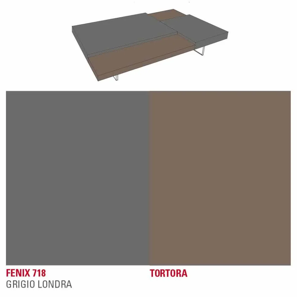 Tavolino da Salotto in Fenix con Piedini Trasparenti Made in Italy - Justin Viadurini