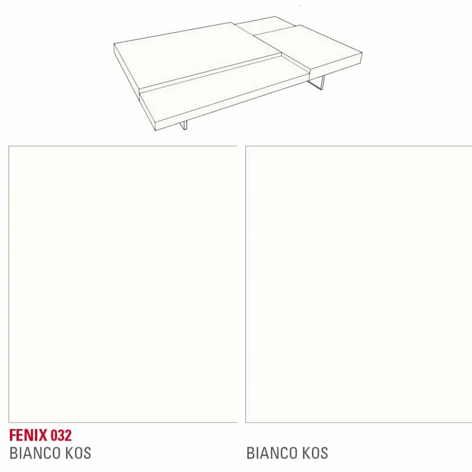 Tavolino da Salotto in Fenix con Piedini Trasparenti Made in Italy - Justin Viadurini