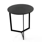 Tavolino da Salotto in Grès con Base in Acciaio Realizzato in Italia - Aspira Viadurini