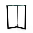 Tavolino da Salotto in Grès con Base in Acciaio Realizzato in Italia - Aspira Viadurini