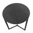 Tavolino da Salotto in Grès con Base in Acciaio Realizzato in Italia - Aspira Viadurini