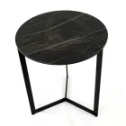 Tavolino da Salotto in Grès con Base in Acciaio Realizzato in Italia - Aspira Viadurini