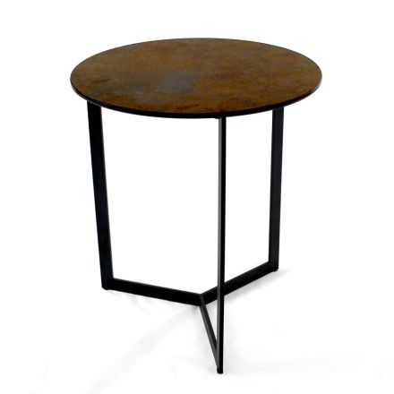 Tavolino da Salotto in Grès con Base in Acciaio Realizzato in Italia - Aspira Viadurini