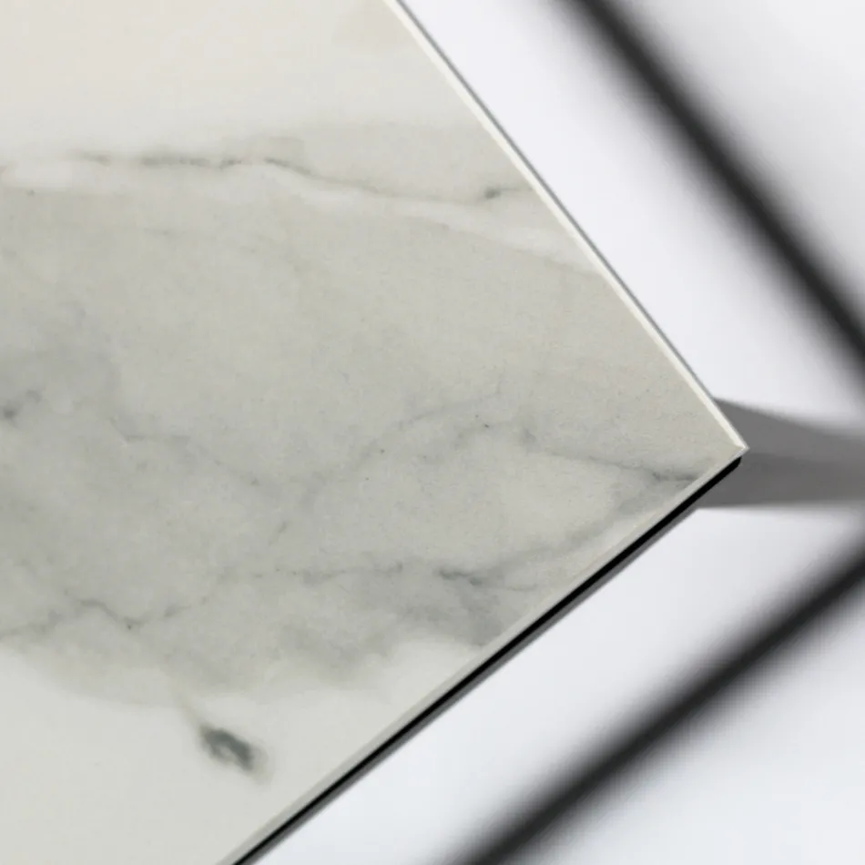 Tavolino da Salotto in Grès e Base in Acciaio Made in Italy - Birba Viadurini