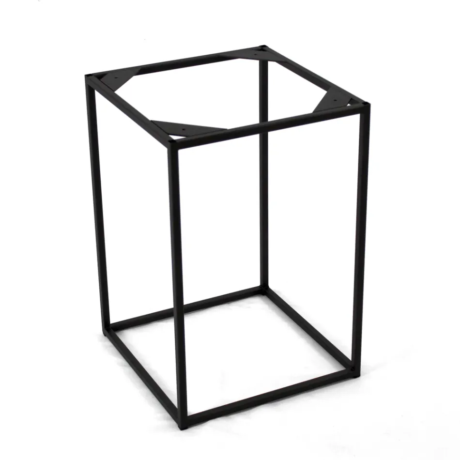 Tavolino da Salotto in Grès e Base in Acciaio Made in Italy - Birba Viadurini