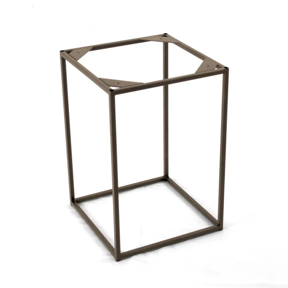 Tavolino da Salotto in Grès e Base in Acciaio Made in Italy - Birba Viadurini