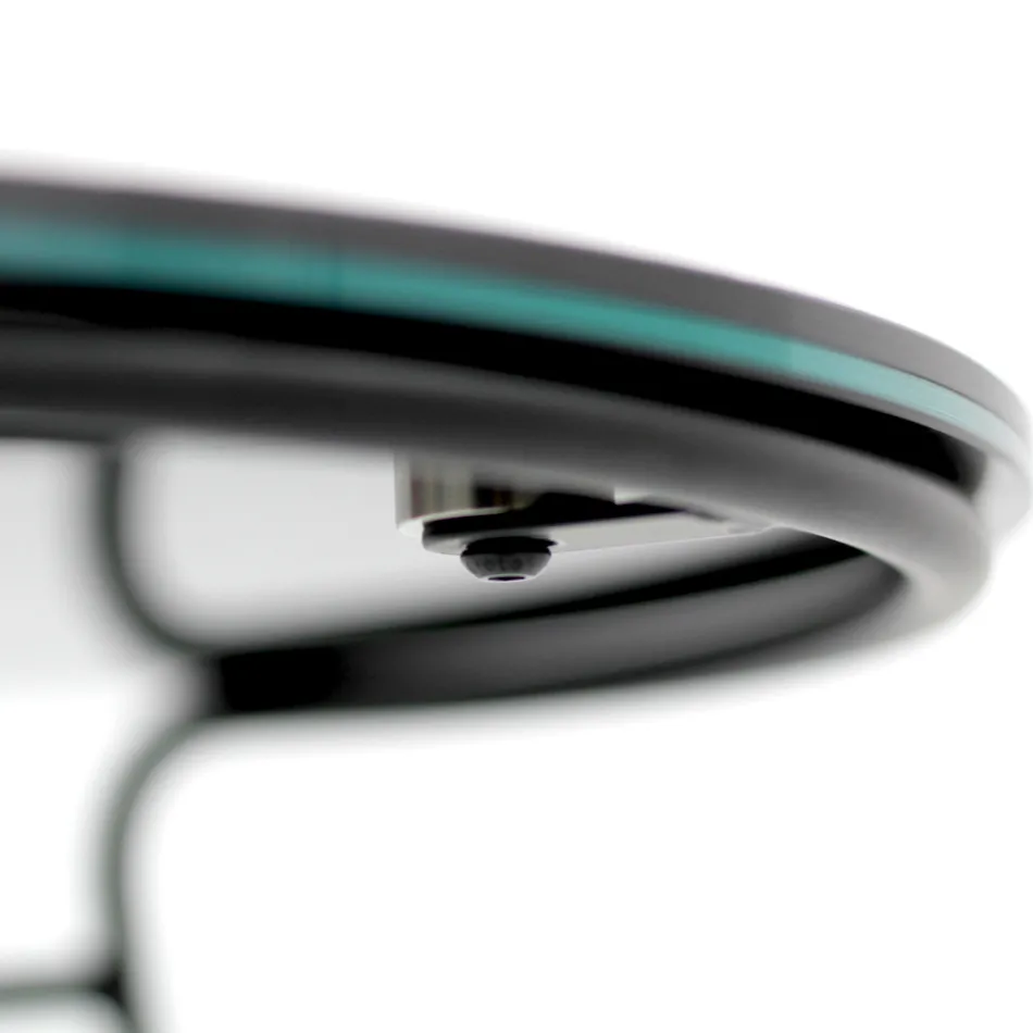 Tavolino da Salotto in Grès Porcellanato e Base Rotonda Made in Italy - Tullia Viadurini